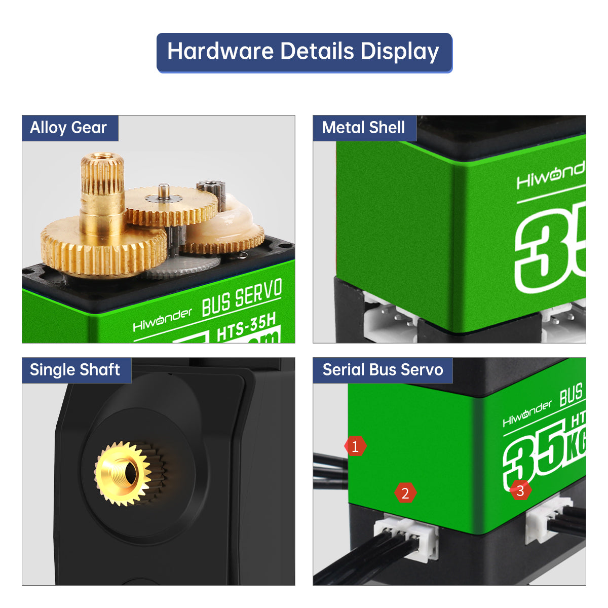 Hiwonder HTS-35H High Voltage Bus Servo 35KG Torque with Data Feedback Hiwonder HTS-35H High Voltage Bus Servo 35KG Torque with Data Feedback